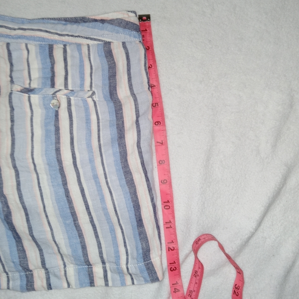 Artisan NY 100% Linen Striped Shorts w/Drawstring Waist size 8 - Picture 7 of 11